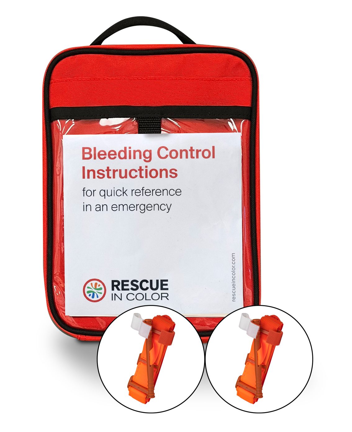 Deluxe Rescue in Color Kit Two tourniquets, Standard Gauze Rescue in
