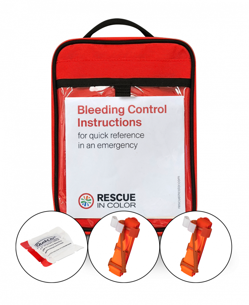 Premium Rescue in Color KitTwo tourniquets, QuikClot Gauze Rescue in
