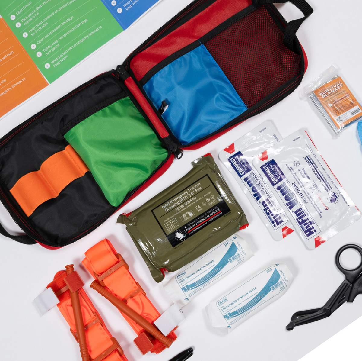 Rescue in Color Kit QuikClot, 2 tourniquets Rescue in color